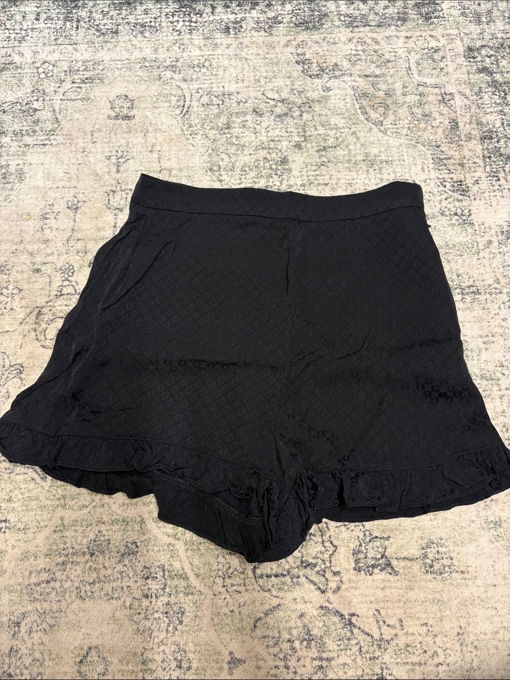Zara Black Ruffle Hem Women's Shorts